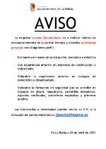 AVISO: Desmantelamiento de la central térmica
