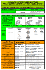 Horarios Escuelas Deportivas 2022-2023