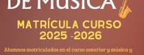 Matrícula Escuela de Música